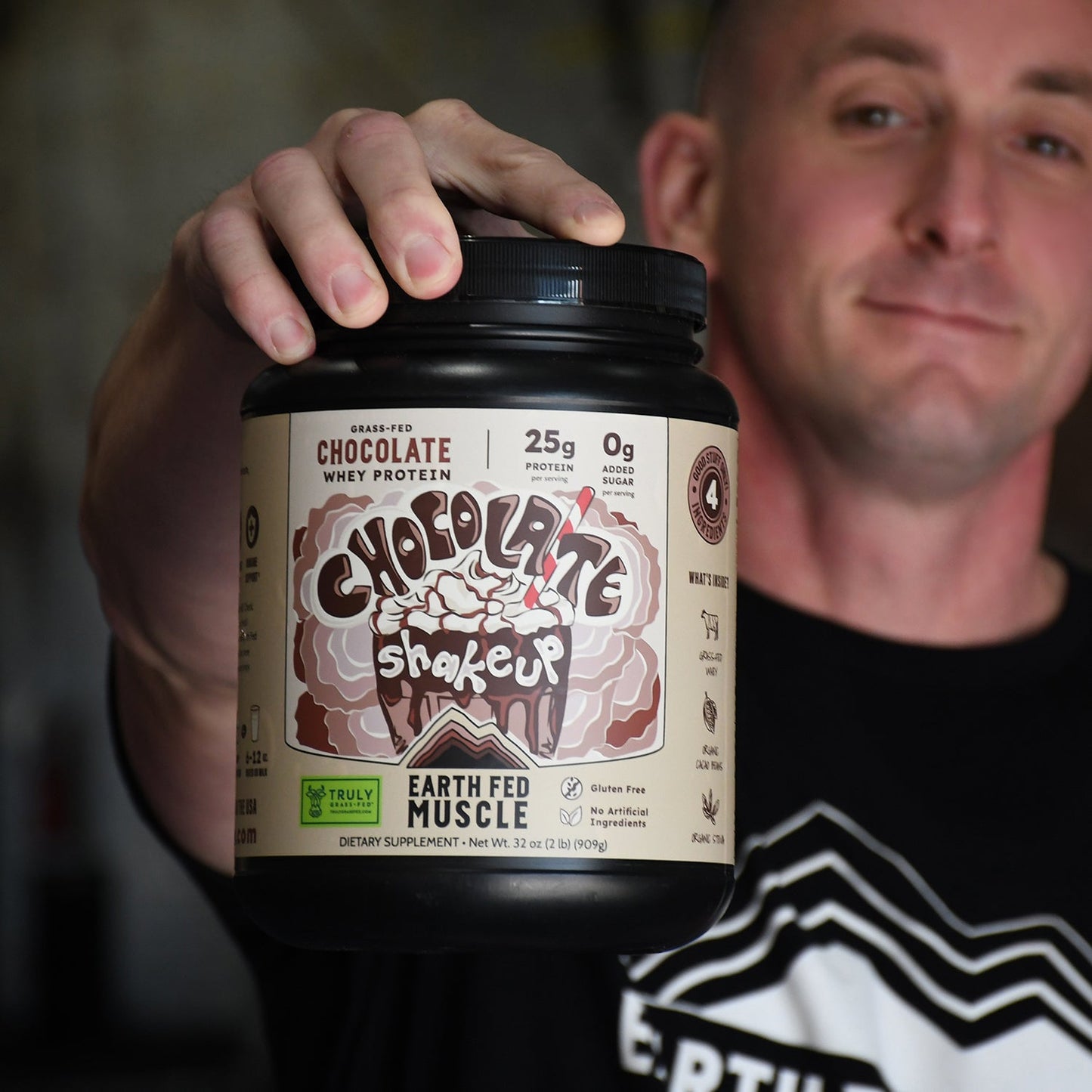 Earth Fed Muscle  Chocolate Shakeup Chocolate Grass-Fed Whey Protein 2 LB
