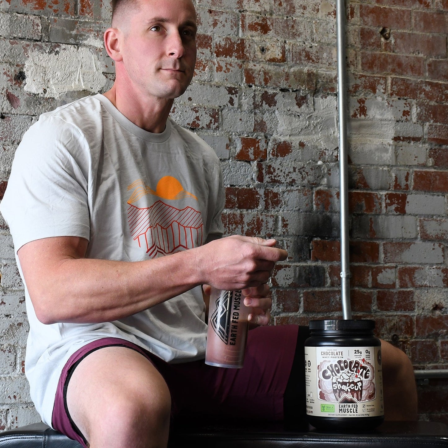 Earth Fed Muscle  Chocolate Shakeup Chocolate Grass-Fed Whey Protein 2 LB