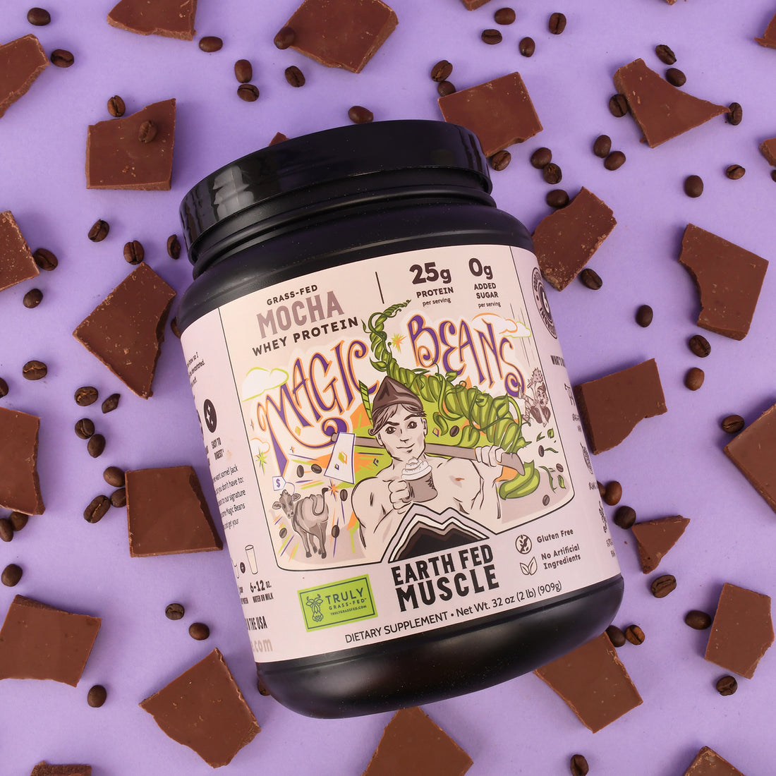 Earth Fed Muscle  Chocolate Shakeup Chocolate Grass-Fed Whey Protein 2 LB