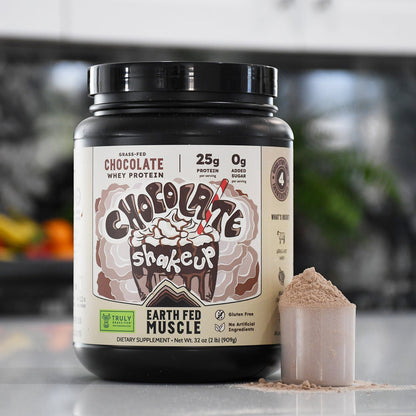 Earth Fed Muscle  Chocolate Shakeup Chocolate Grass-Fed Whey Protein 2 LB